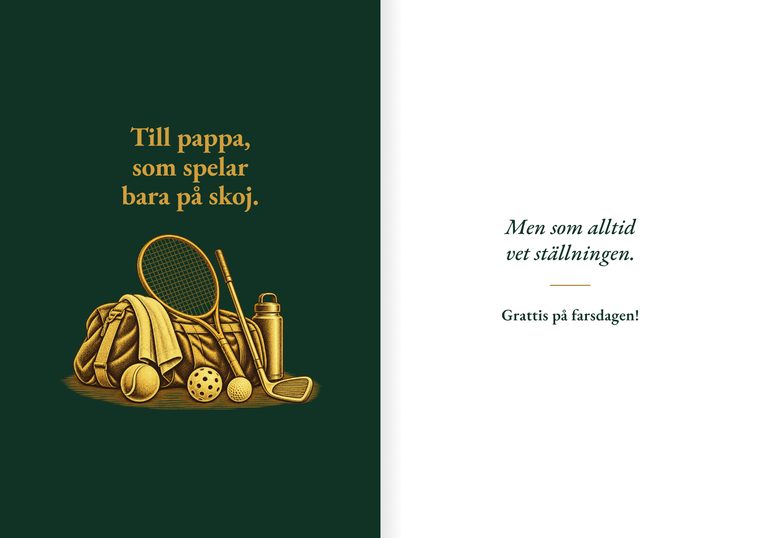 Kortet Ställningen, framsida och insida.