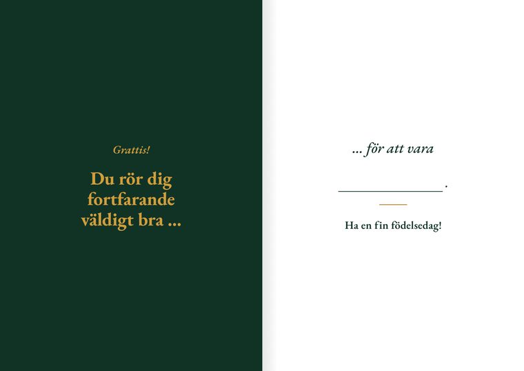 Kortet För att vara, framsida och insida.